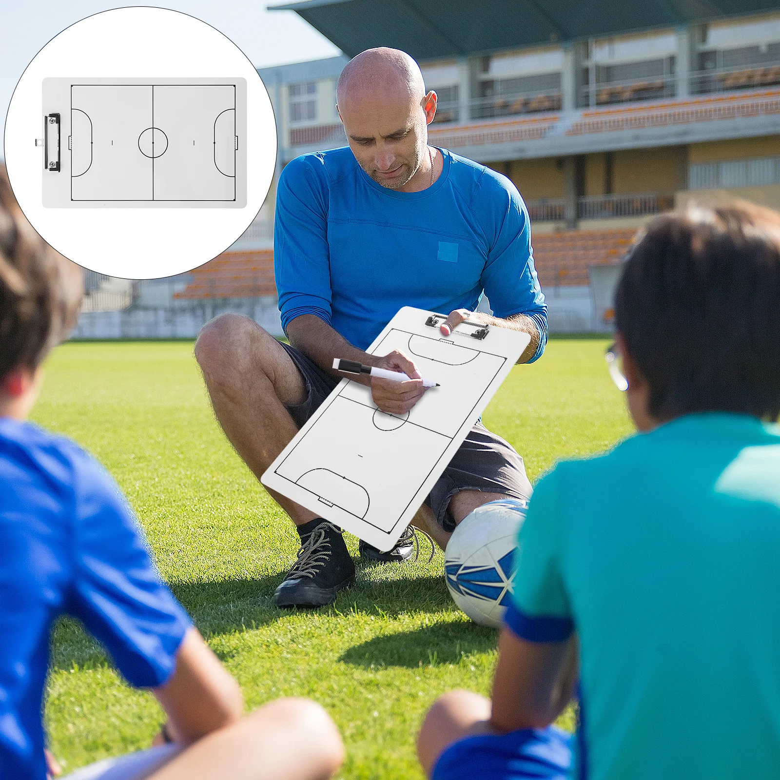 

1pcs Football Board Pvc Lightweight Durable Soccer Clipboard Multi-Function Match Planning Tool For Sports Training