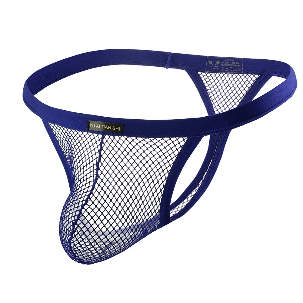 

Men Thongs Underwear Mesh Transparent Sexy G-Strings Male Erotic See Through Y-Back Thong Low Rise Underwear Breathable Panty