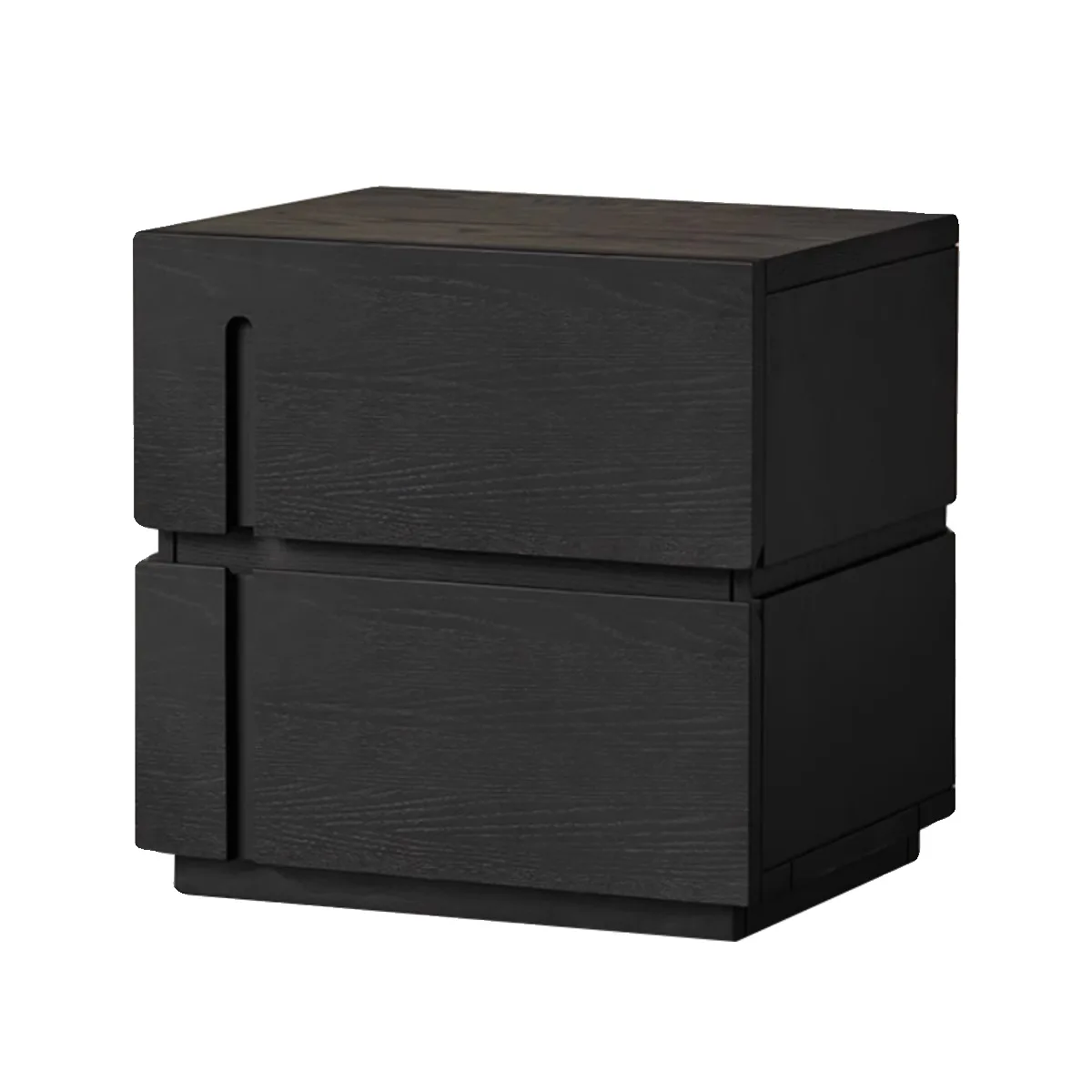 

Italian minimalist black bedside table ash wood solid wood drawer locker designer