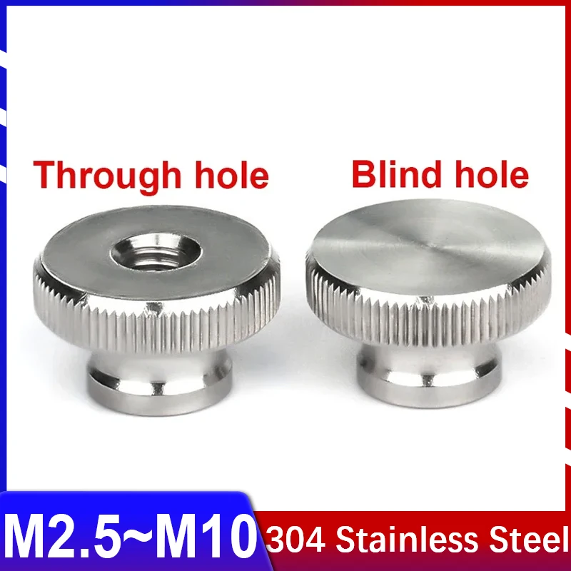 

M2.5M3M4M5M6M8M10 304 Stainless Steel Hand Nut High Head Knurled Thumb Through Hole Blind Hole Nut Advertising Decorative Nail