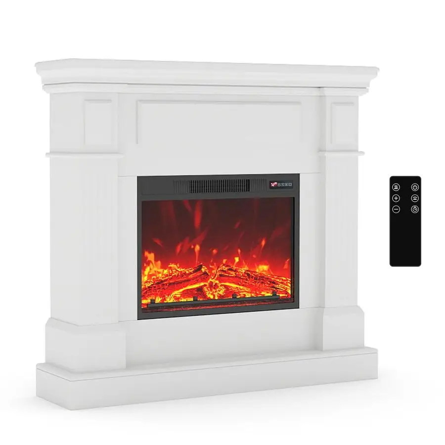 

43 Электрический камин с каминной каминкой, 23-дюймовый электрический камин с 4 уровнями пламени, пульт дистанционного управления, одна упаковка Простота установки