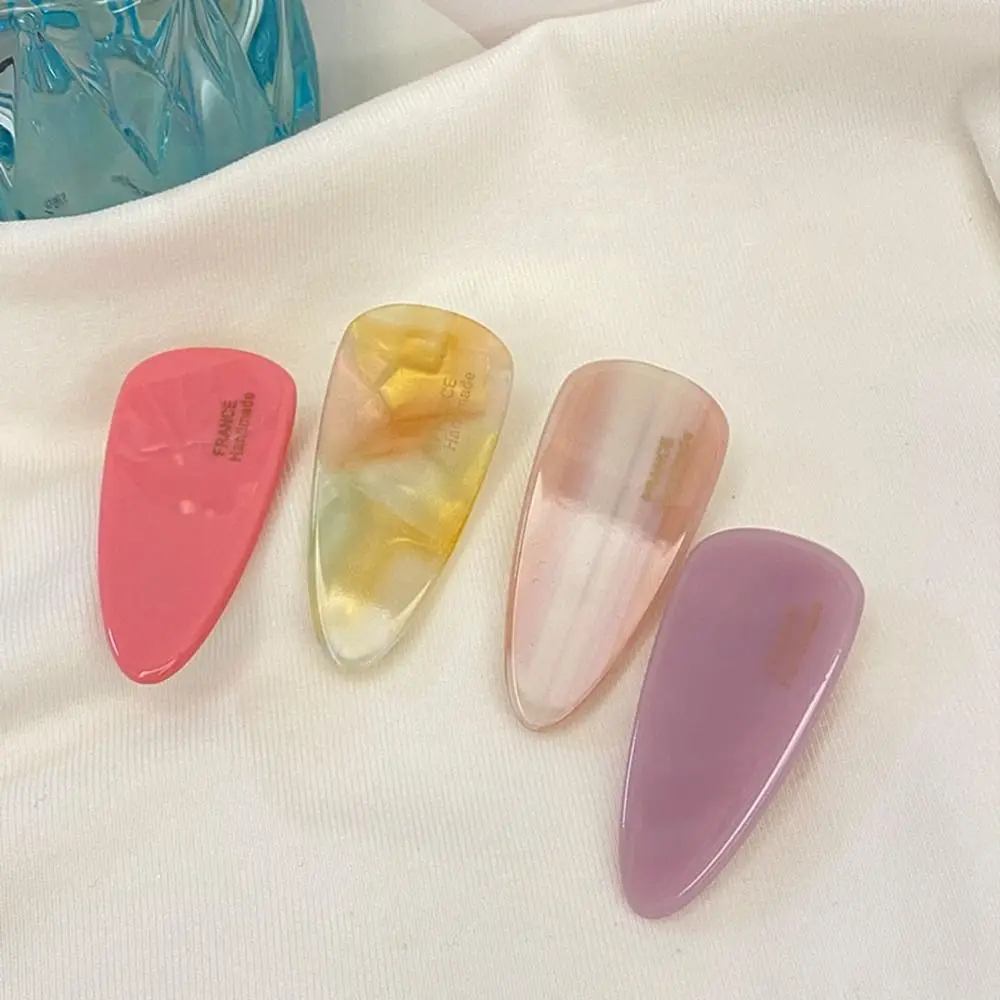 

New Fresh Summer Acetic Acid Oval Hairpin For Girl Simple Sweet Cute Hair Clip Duckbill Clip Headwear Hair Accessories