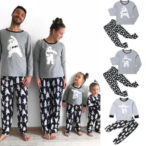 Matching Family 2PCS/1PCS Pajamas Set, Family Sleepwear Collection Christmas Sleepwear Nightwear Long Pajamas Set