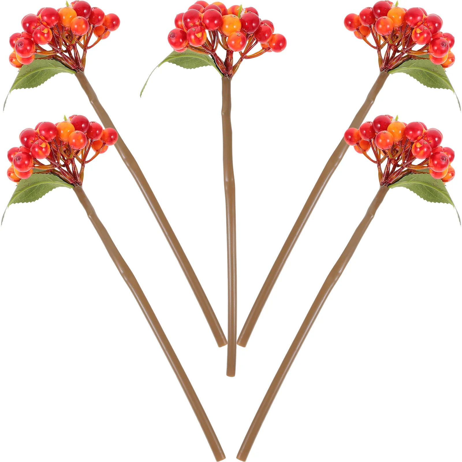 

5pcs Artificial Stem Fake Berry Stems For Christmas Decoration Simulation Berry Picks Xmas Party Home Wedding Office Vase Filler