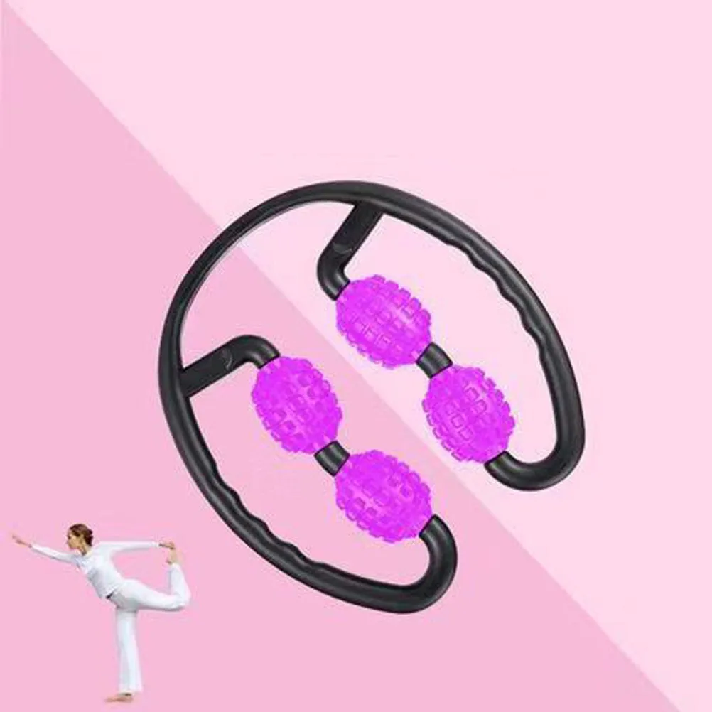 

Профессиональный ролик для расслабления мышц с четырьмя колесами, эргономичной регулируемой нескользящей ручкой, массажная палка для ног, плеч, шеи и рук