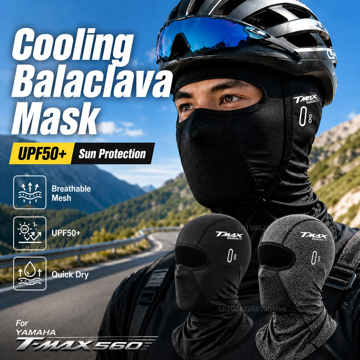 Cooling Motorcycle Balaclava Mask UPF50+ UV Protection Breathable Face Cover Summer For YAMAHA T-MAX TMAX 560 T max 560