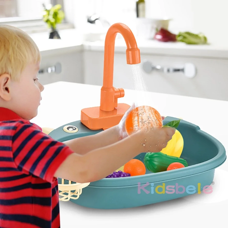 Simulated Sink Toy Pretend Kitchen Toy Kitchen Pretend Toy Kids Pretend Toy Dish-Washing Toy Kitchen Sink Toys