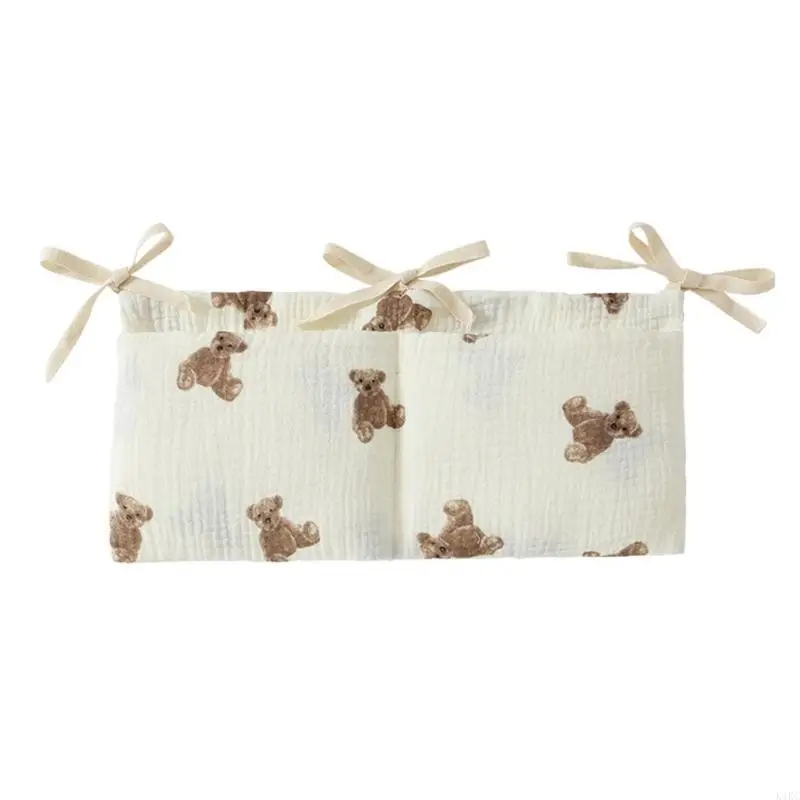 K1KC 베이비 침대 옆 주최자 가방 휴대용 기저귀 저장 가방 먹이 병 조직 가방 매달려 보관 가방 베이비 침구