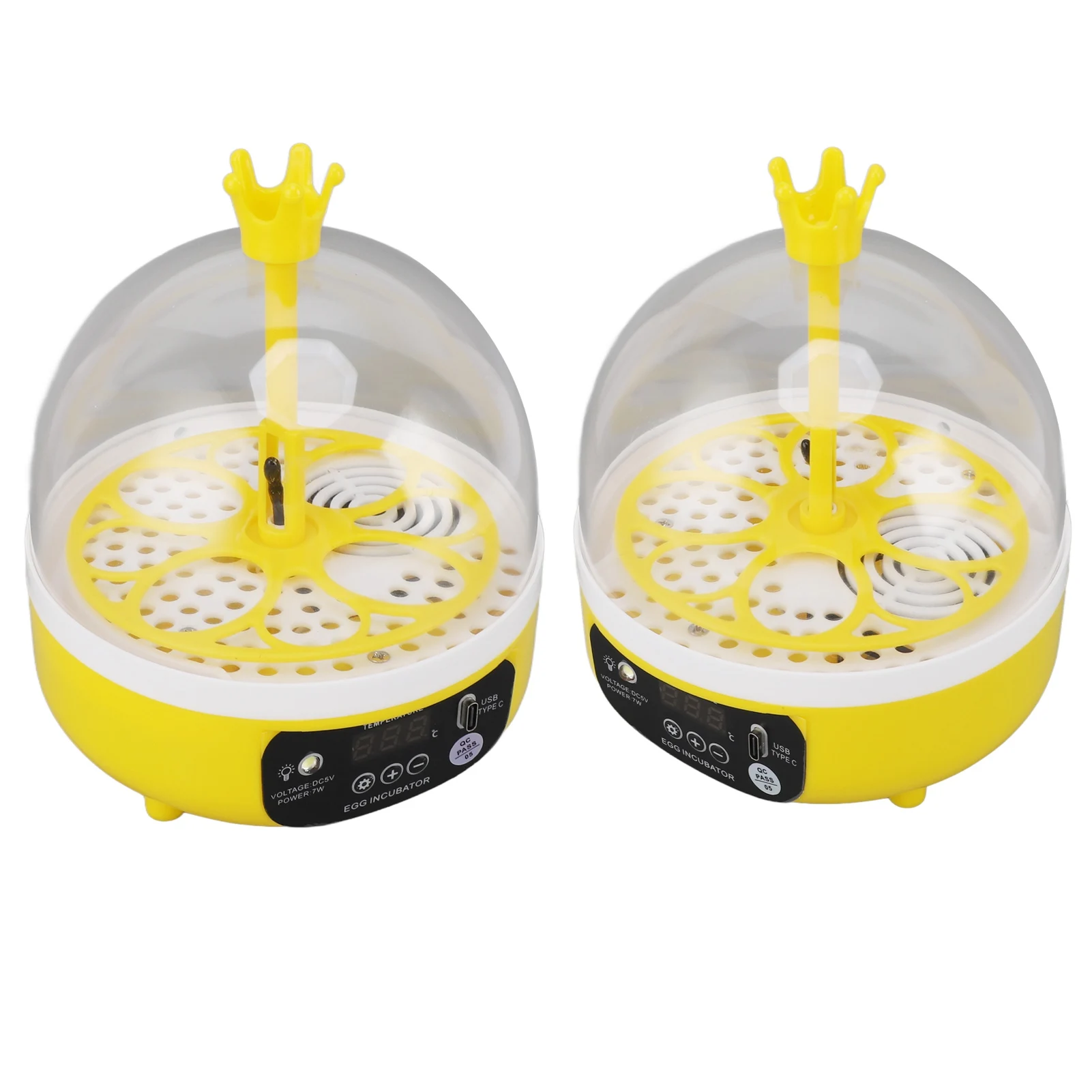 Digital Egg Candler 4 Eggs Automatic Temperature Humidity Control Egg Incubator ABS Portable with Insulation Foam for School