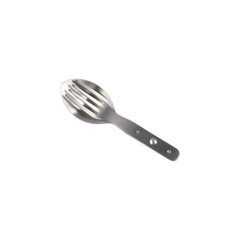 

Eco-Friendly 304 Stainless Steel 2-in-1 Foldable Fork Silver Space-saving Camping Spoon Portable Spoon & Fork Picnic