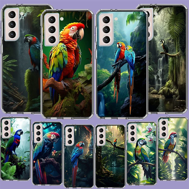 Parrot Bird Rainforest Phone Case For Galaxy A14 A24 A34 A54 Samsung A02S A12 A22 A32 A42 A52 A72 A13 A33 A53 5G A03 A03S A23 A7