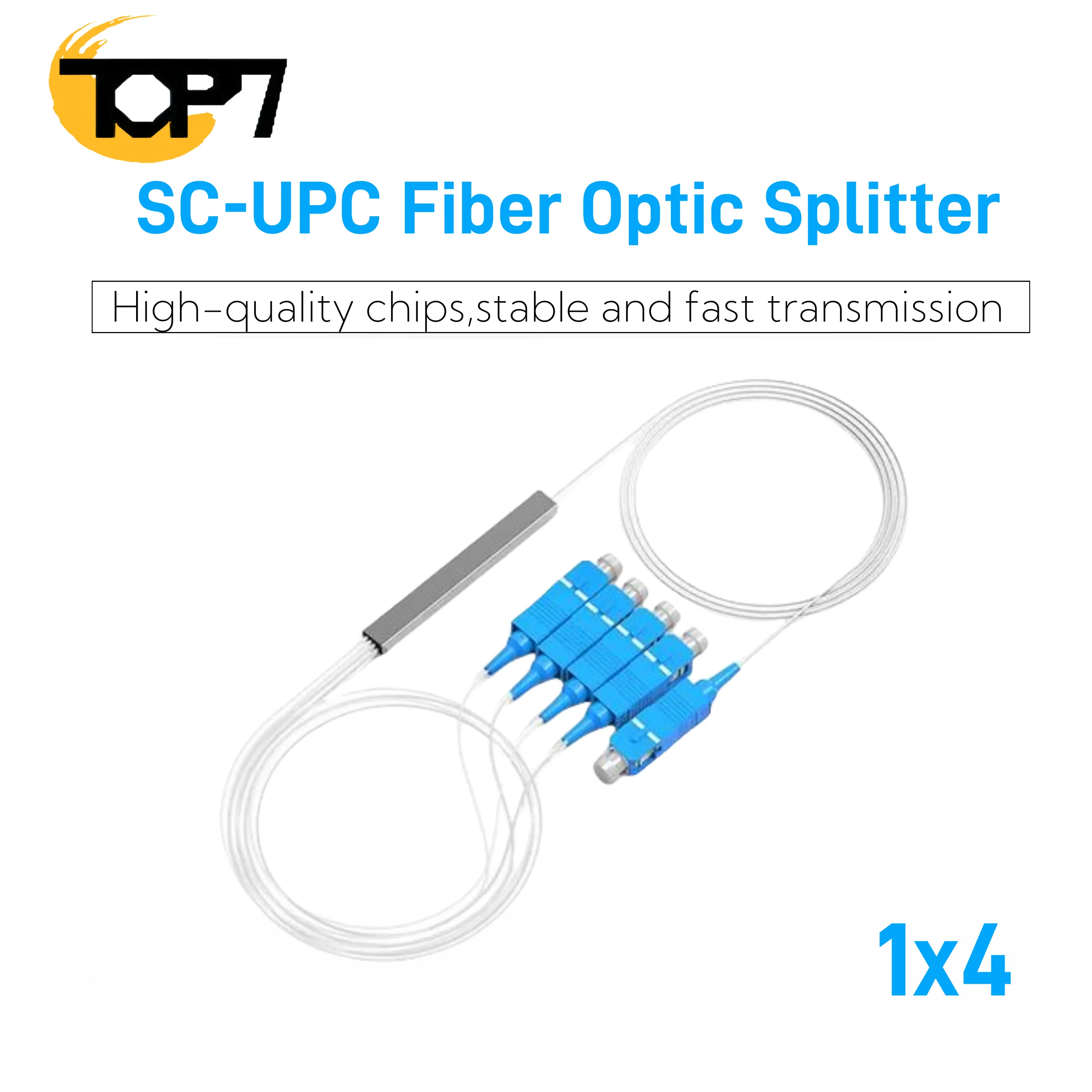 

1x4 SC UPC 0.9mm PLC Splitter Fiber Optical SC 1 X 4 Mini Steel Tube Type Fiber Opitc Splitter Micro-Enclosed Splitter