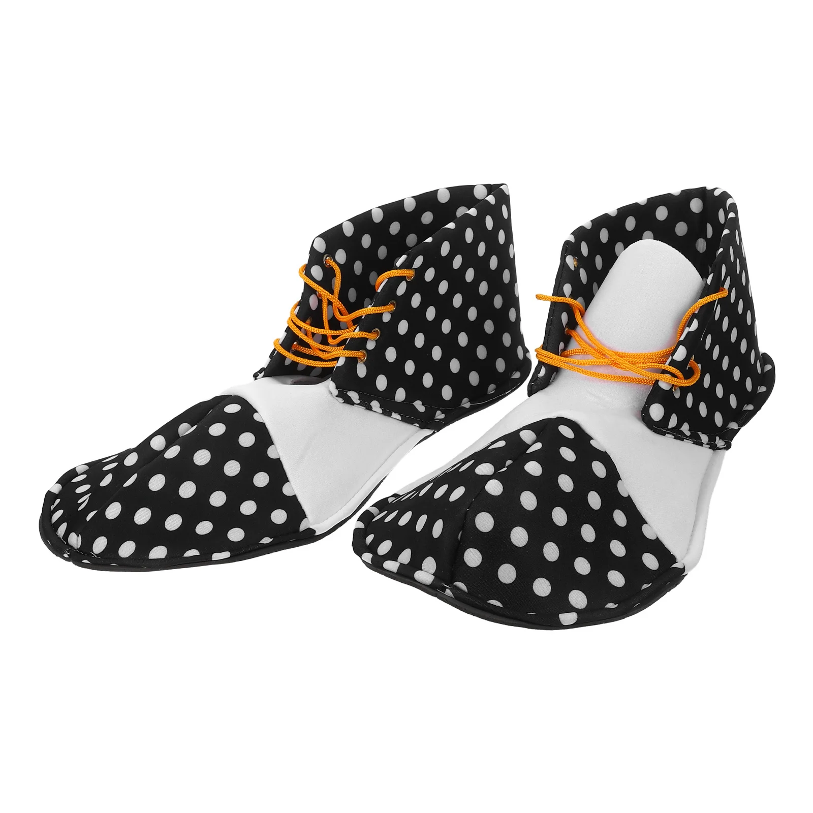 

1Pair Halloween Clown Shoes Black White Dotted Lightweight Funny Cosplay Costume Party Performance Supplies Clown Slippers