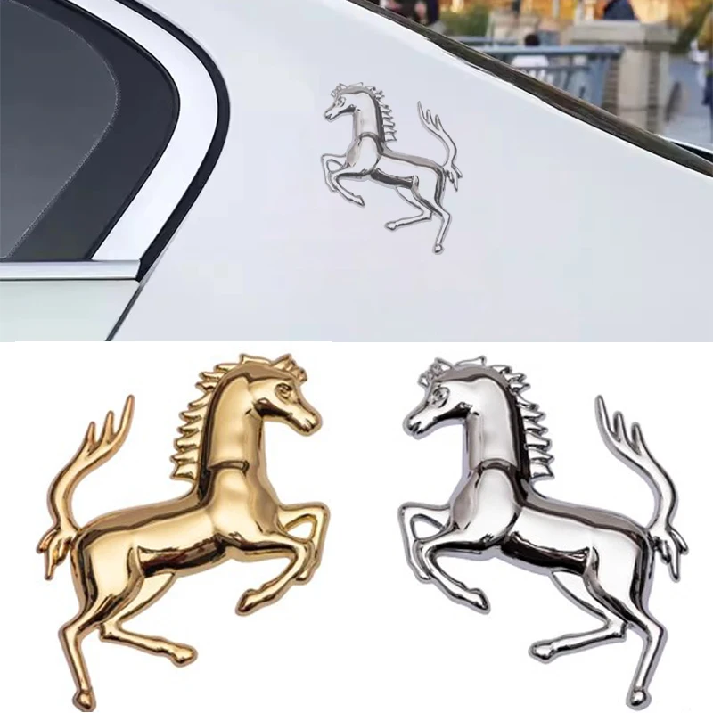 Car Styling 3D Metal Running Horse Emblem Decal Stickers For Ferrari 458 488 F12 FF430 Fender Window Bumper Badge Accessories