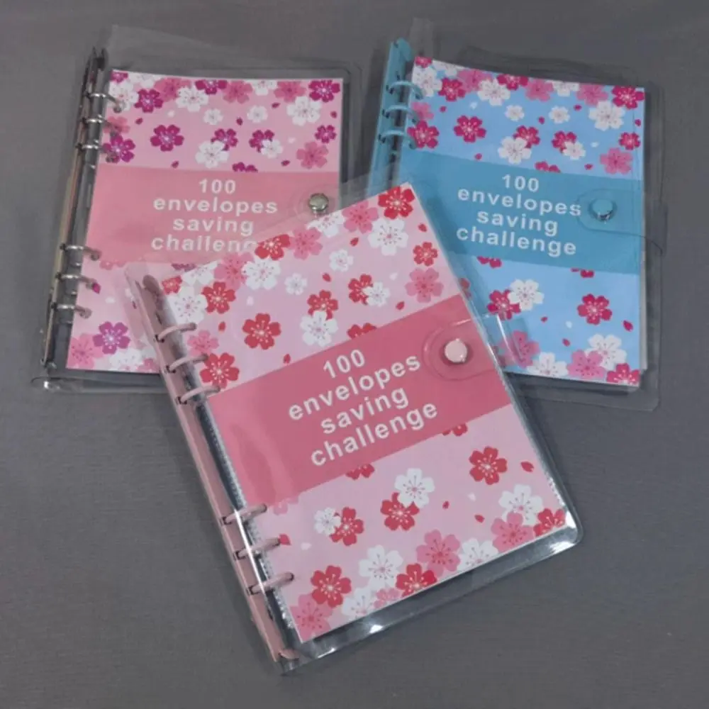 Binder Mini hemat uang 100 amplop, Binder tantangan hemat uang PVC, Binder Mini, tantangan hemat uang, dapat digunakan kembali