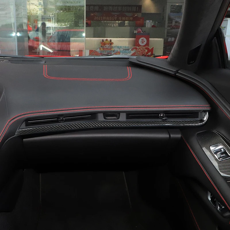 

Equipment Smart Library 100% Real Carbon Fiber Central Console Dashboard Strip Trim For Corvette C8 Z51 Stingray Coupe 2020 2021
