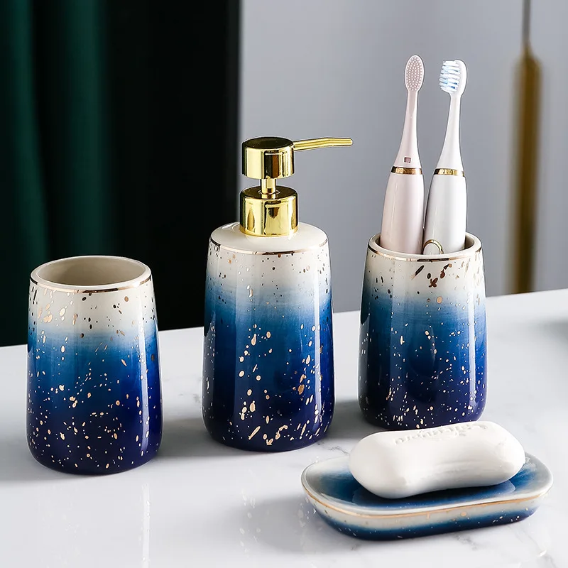 Creative New Ceramic Bathroom Toiletry Set Bathroom Hotel Mouthwash Cup Daily Necessities