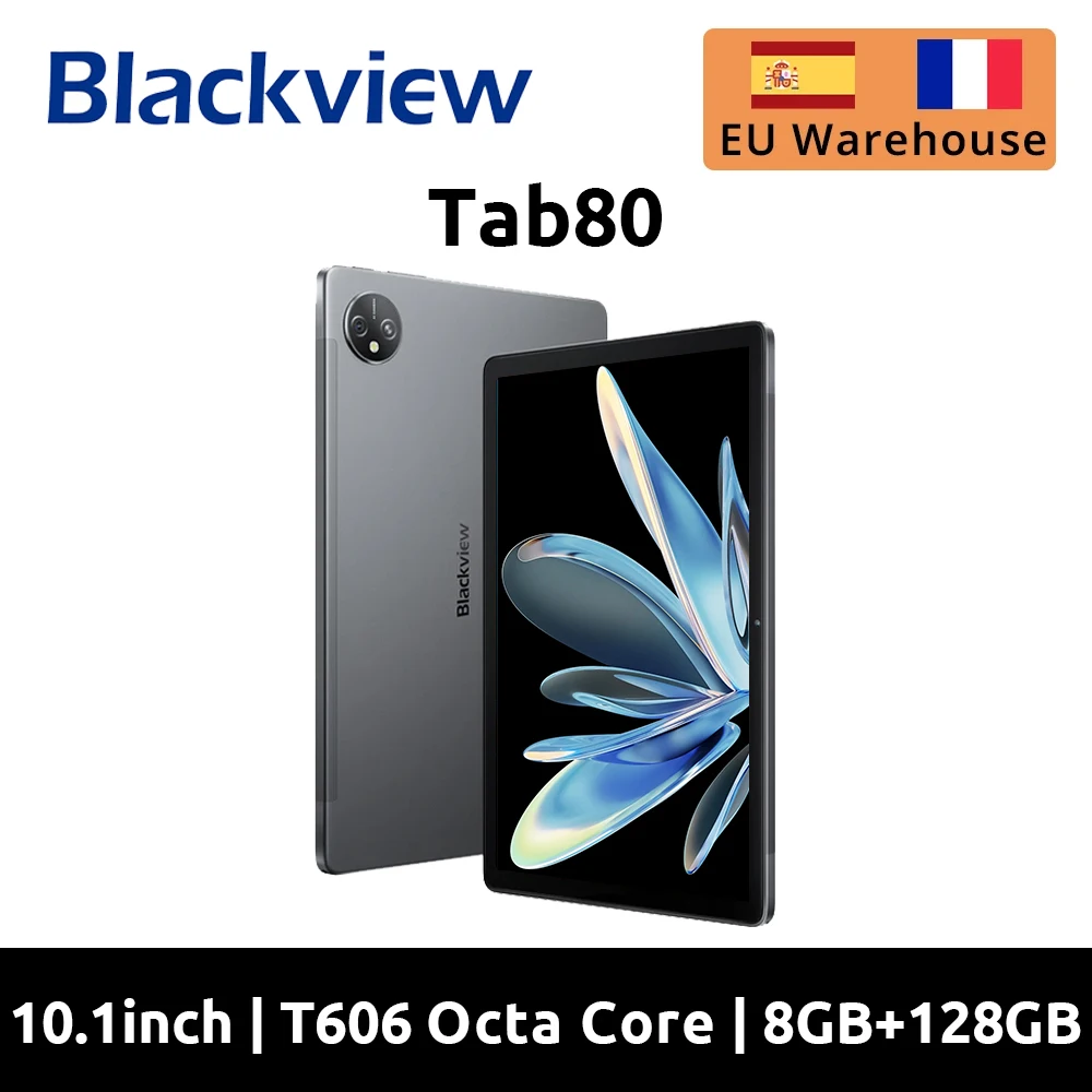 Blackview Tab 80 Android 13 Tablet 8GB+128GB 10.1-inch HD Display T606 Octa Core 7680mAh 2.4G/5G WiFi 13MP Rear Camera 4G tablet