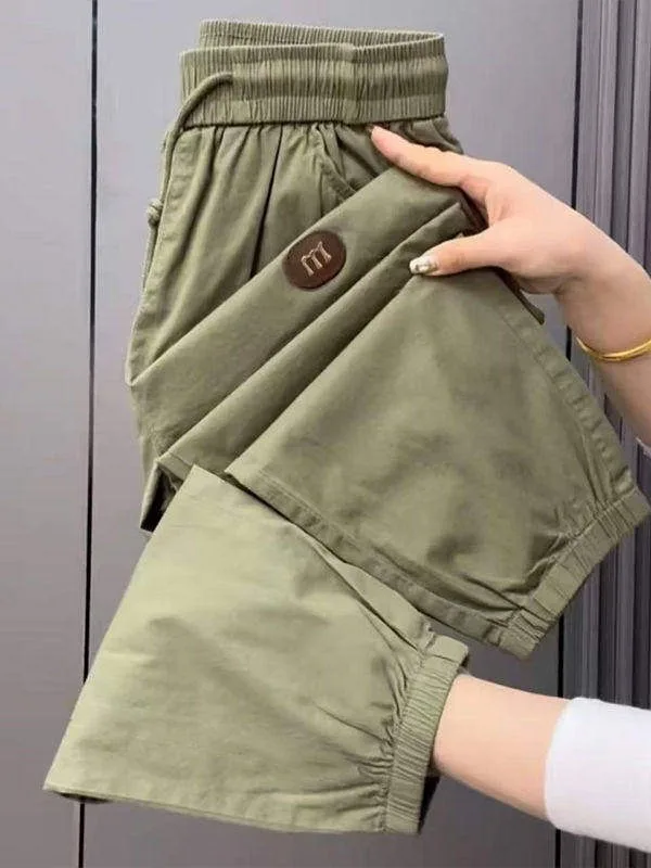 Ice Silk Quick Dry Harlan Pants Men's Summer Loose Large Size Cuffed Cool Feeling Breathable Sports Casual Pants