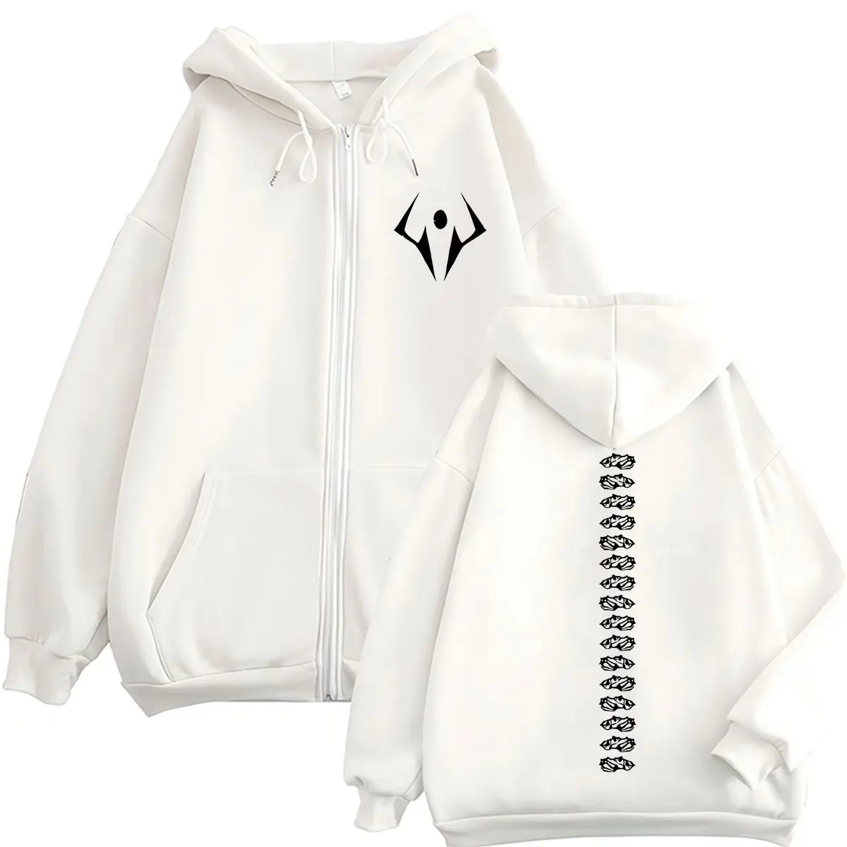 Japan Anime Jujutsu Kaisen Sukuna Reißverschluss-Hoodie Mode Harajuku Manga Vintage Strickjacke Sweatshirt Fleece Übergroße Freizeitjacken – Detail 2