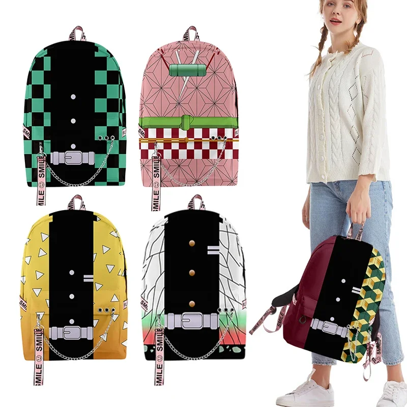 Demon Slayer: Kimetsu No Yaiba Backpack Anime Bag Kamado Tanjirou School Bags Teenagers Fashion Travel Bag Feminina Notebook Bag