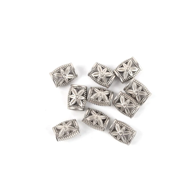 6-Piece Set of Metal Zinc Alloy Cord Stoppers, end Stoppers Hollow Floral Design, for Tightening Pants Waistbands, Clothing Drawstring Accessories