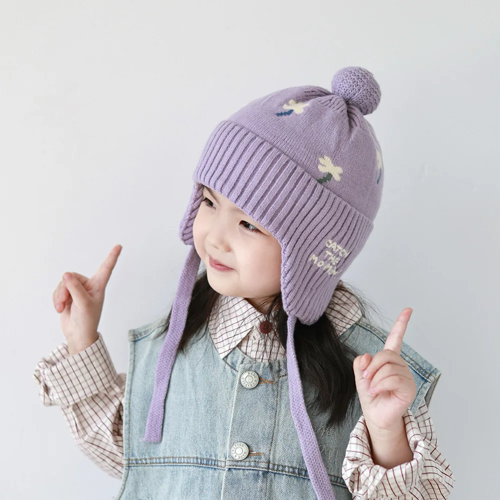 

Child Hat Autumn Winter New Woolen Hat Cartoon Cute Keep Warm Knitting Pullover Hat Breathable Dome Kawaii