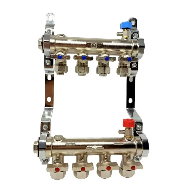 

Modern Design 2-Ways to 10-Ways Radiant Heat Brass Manifold for Floor Heating System
