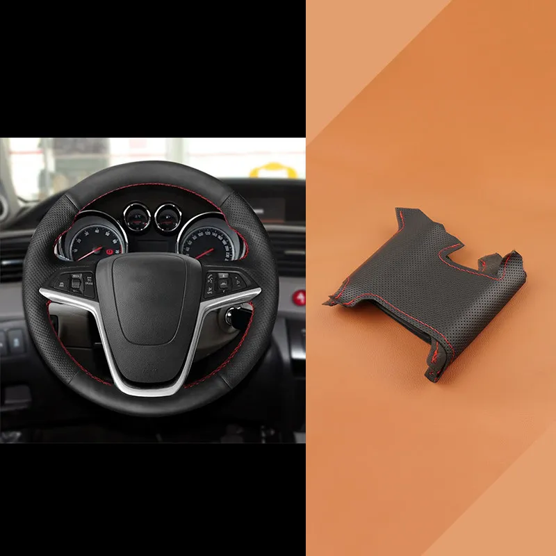 For Opel Astra (J) 2009-2015 Meriva (B) 2010-2017 Zafira (C) 2011-2016 Hand Braid Car Interior Steering Wheel Leather Cover Trim