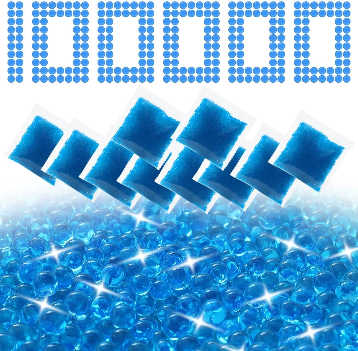 Recambio de bola de gel Blaster, rondas Splat Orby (7-8 mm, 10 paquetes, 10000 piezas por paquete), no tóxicas a base de agua para edades de 14 años en adelante, azul