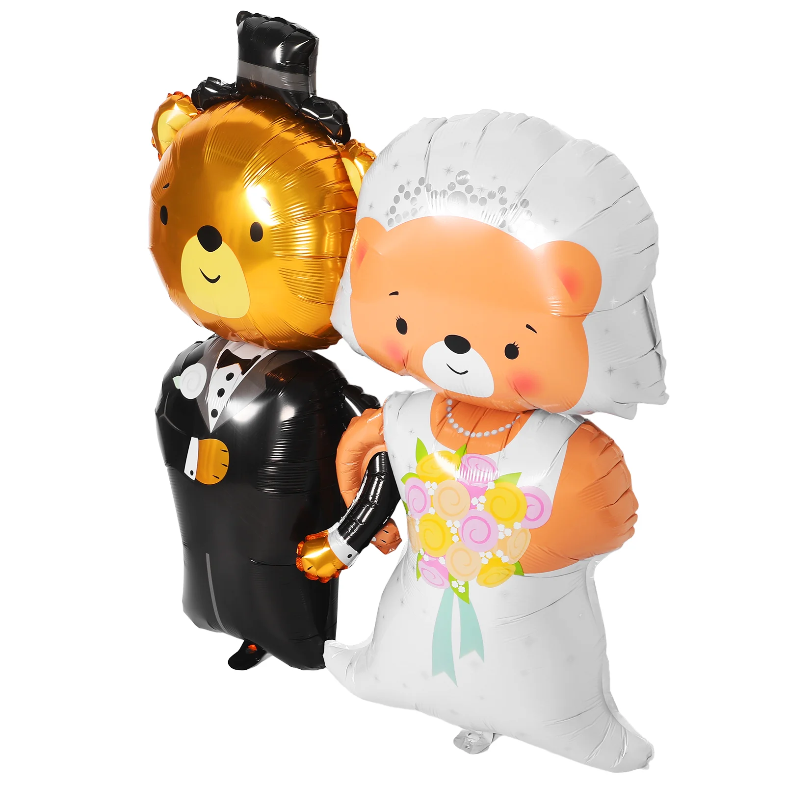 Just Engaged Balloon Bride and Groom Bear Balloons Wedding Decor Decorate Flower Garland