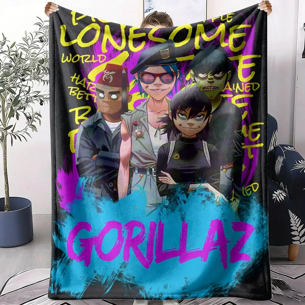 

Плед G-gorillaz из мягкого фланеля, летнее легкое уютное одеяло для дневного сна, для дивана, кровати, путешествий