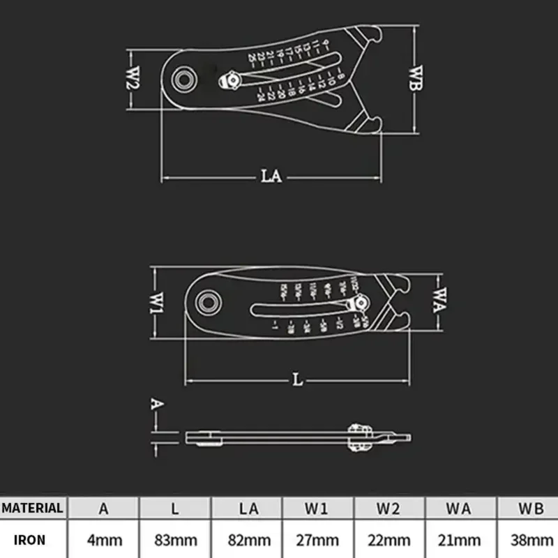 Portable Precise Thread Size Checker Keychain Delicate Multipurpose Nut Quick Gauge Mini Measuring Tools DIY Tools