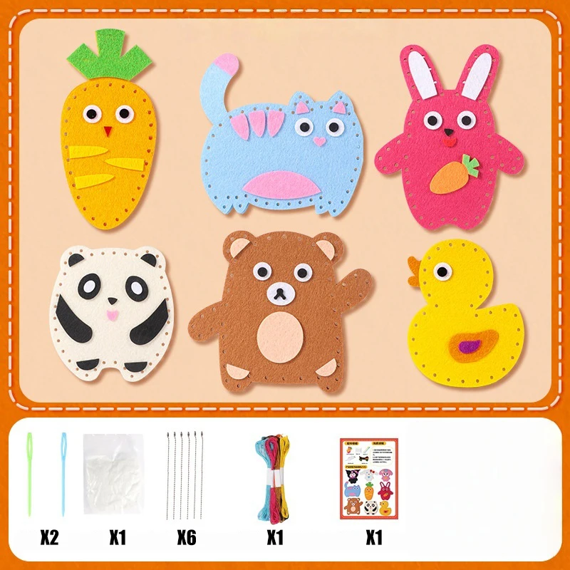 الأطفال DIY اليدوية الخياطة الحرفية مجموعة ألعاب الإبداعية الكرتون شنقا الديكور الدمى صنع المواد حزمة ألعاب بنات الهدايا #6