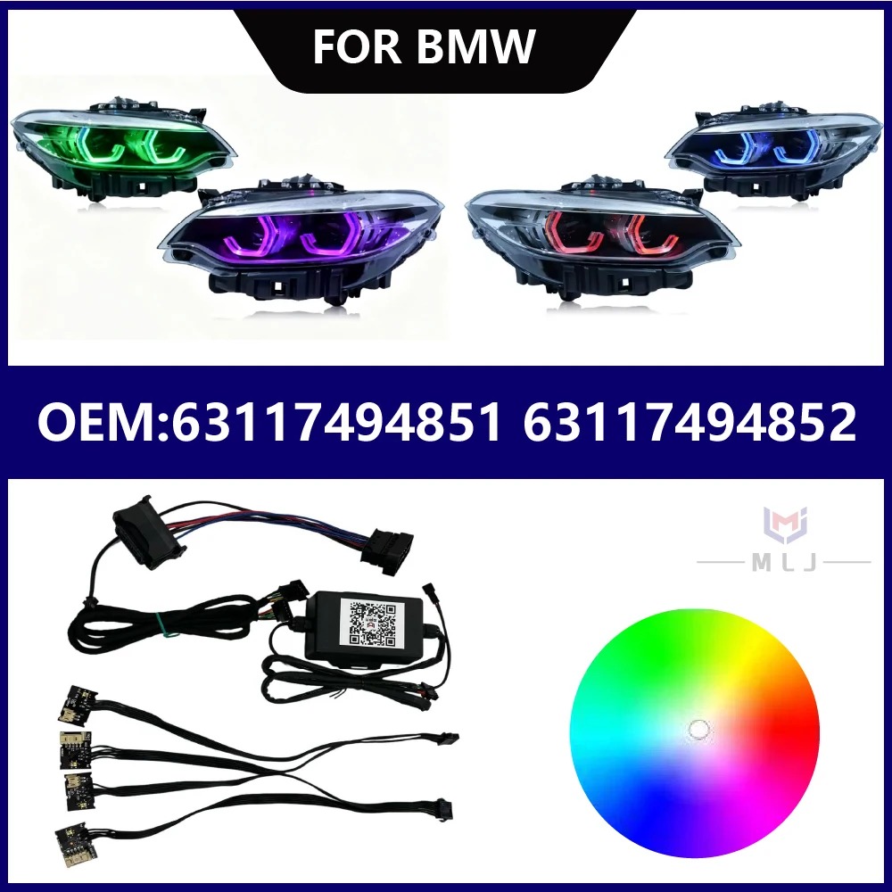 For BMW 2 Series M2 F22 F23 F87 LCI OEM 63117494851 63117494852 RGB DRL Angel Eye Daytime Running Light Module Car Accessories
