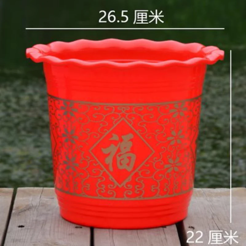 1psChinese Landscape Super High Quality Breathable Plastic Imitation Ceramic High Tube Landscape Balcony Resin Fower