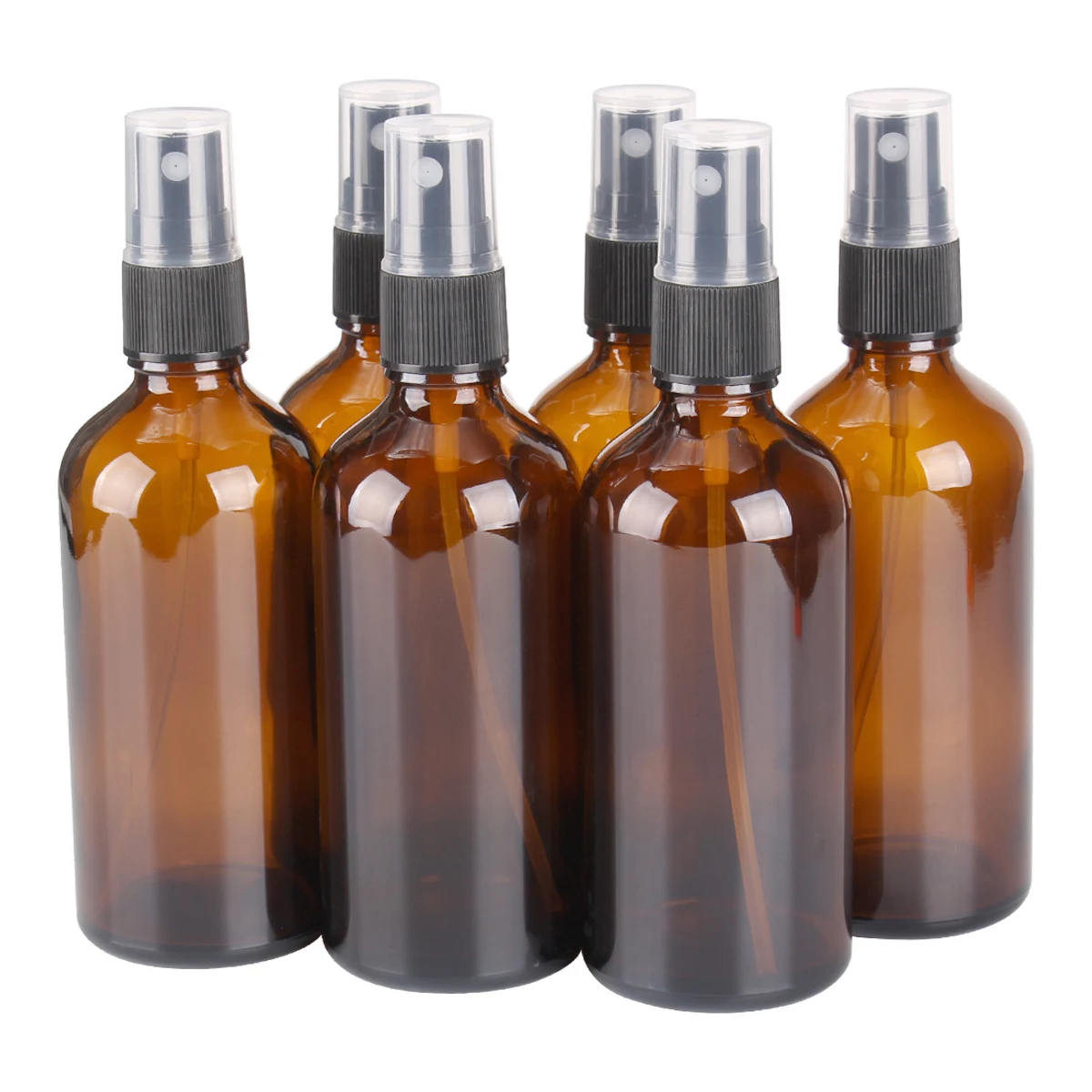 Botellas rellenables de vidrio ámbar con pulverizador de niebla para aceites esenciales de Perfume, 6/12/24 piezas,