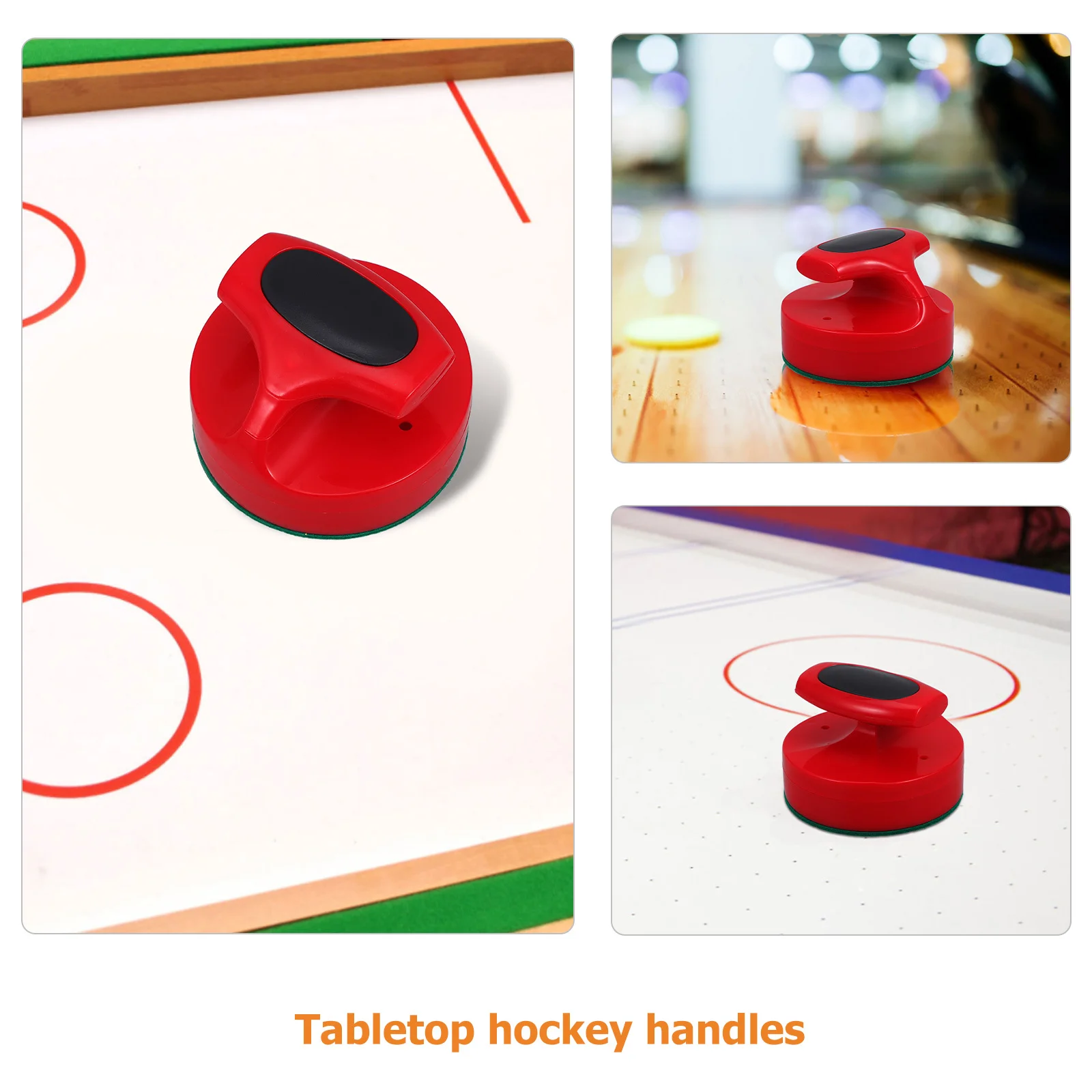 2 Stuks 94Mm Air Hockey Vervanging Peddels Rode Vilt Bodem Voor Glad Gameplay En Gemakkelijk Installeren Mini Air hockey Pushers