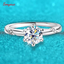 Smyoue 0.5-2CT Certified Moissanite Ring for Women Brilliant High Quality Wedding Band 925 Sterling Silver Jewelry Wholesale