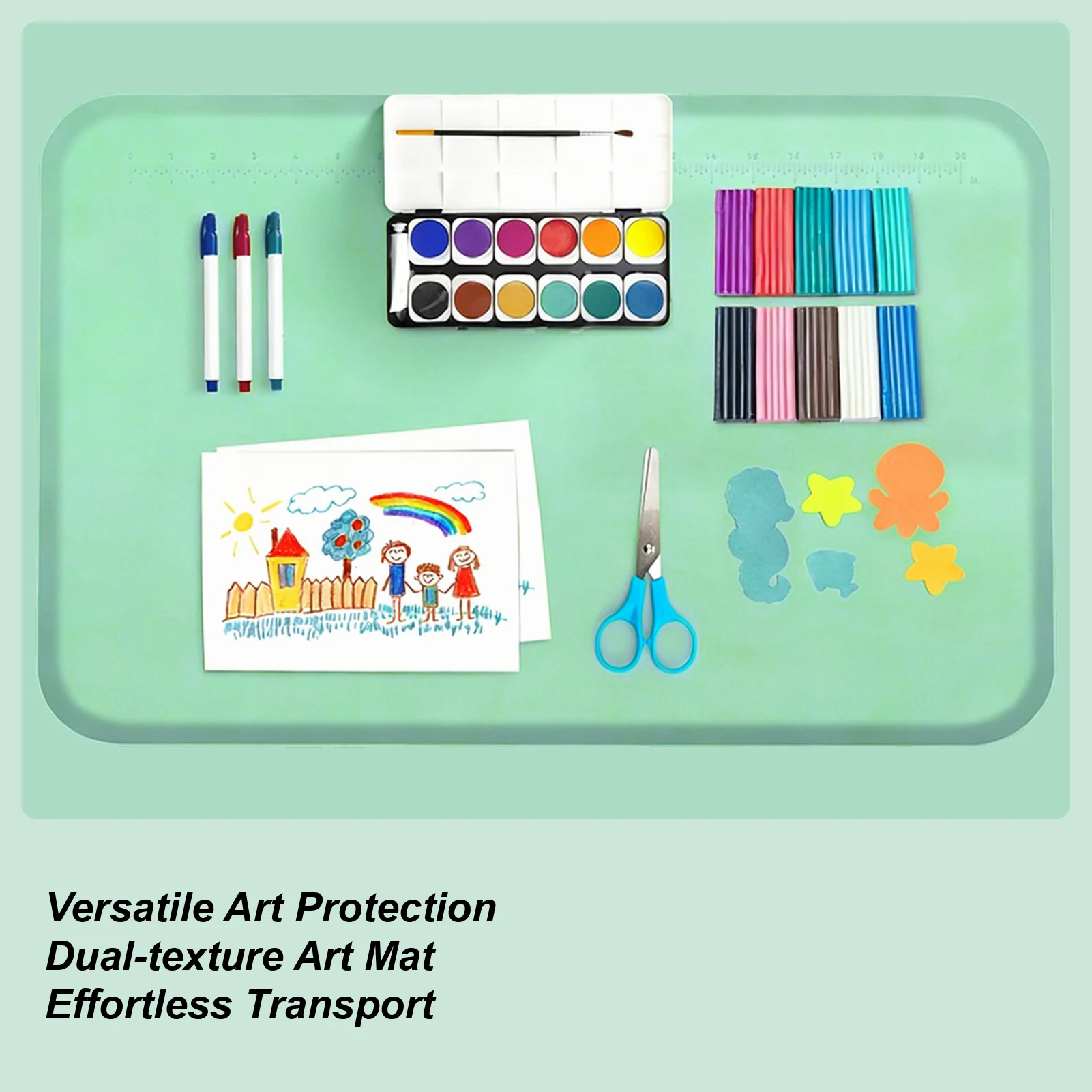Silicone Painting Mat Non-slip Nonstick Foldable Silicone Paint Tray Kids Painting Station Casting Tool for Resin Drawing Clay