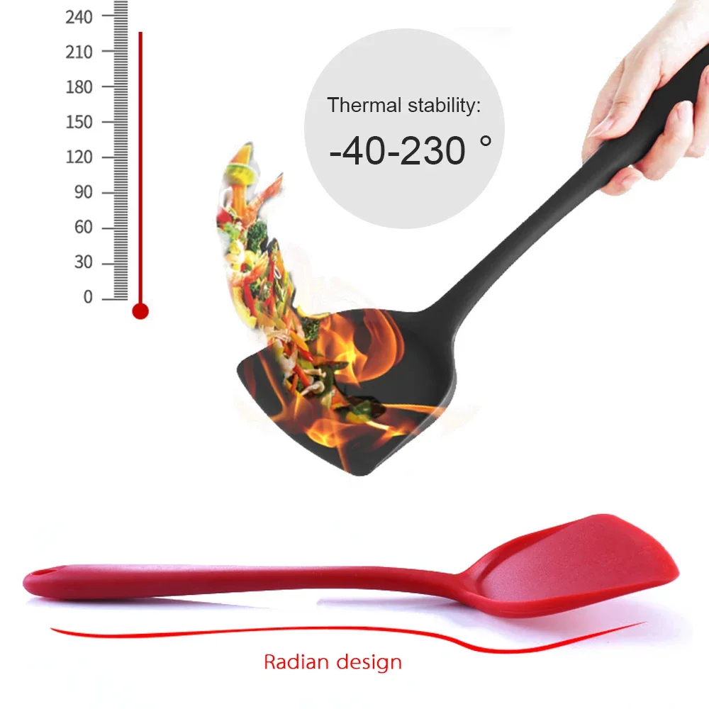 Silicone Cooking Leakage Spatula Heat Resistant Cooking Spatula Non-stick Small Shovel Home Kitchen Cooking Utensils Shovel 1pcs