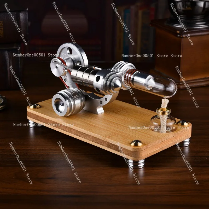 2026 New Fine Brass Piston Air Power High Precision External Combustion Engine Physical Mechanical Generator