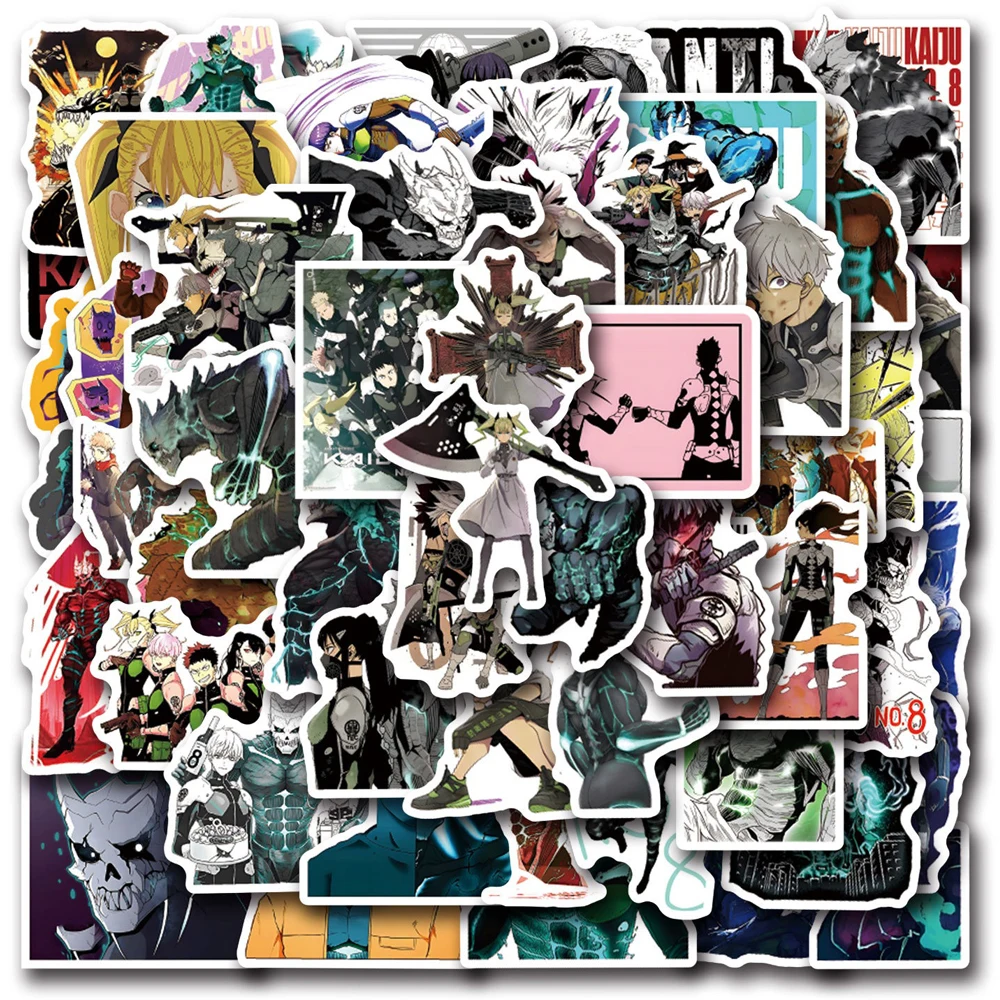 

10/30/50pcs Kaiju No 8 Anime Stickers Hoshina Kafka Mima Kaiju Number 8 Decals Skateboard Laptop Phone Cool Waterproof Sticker