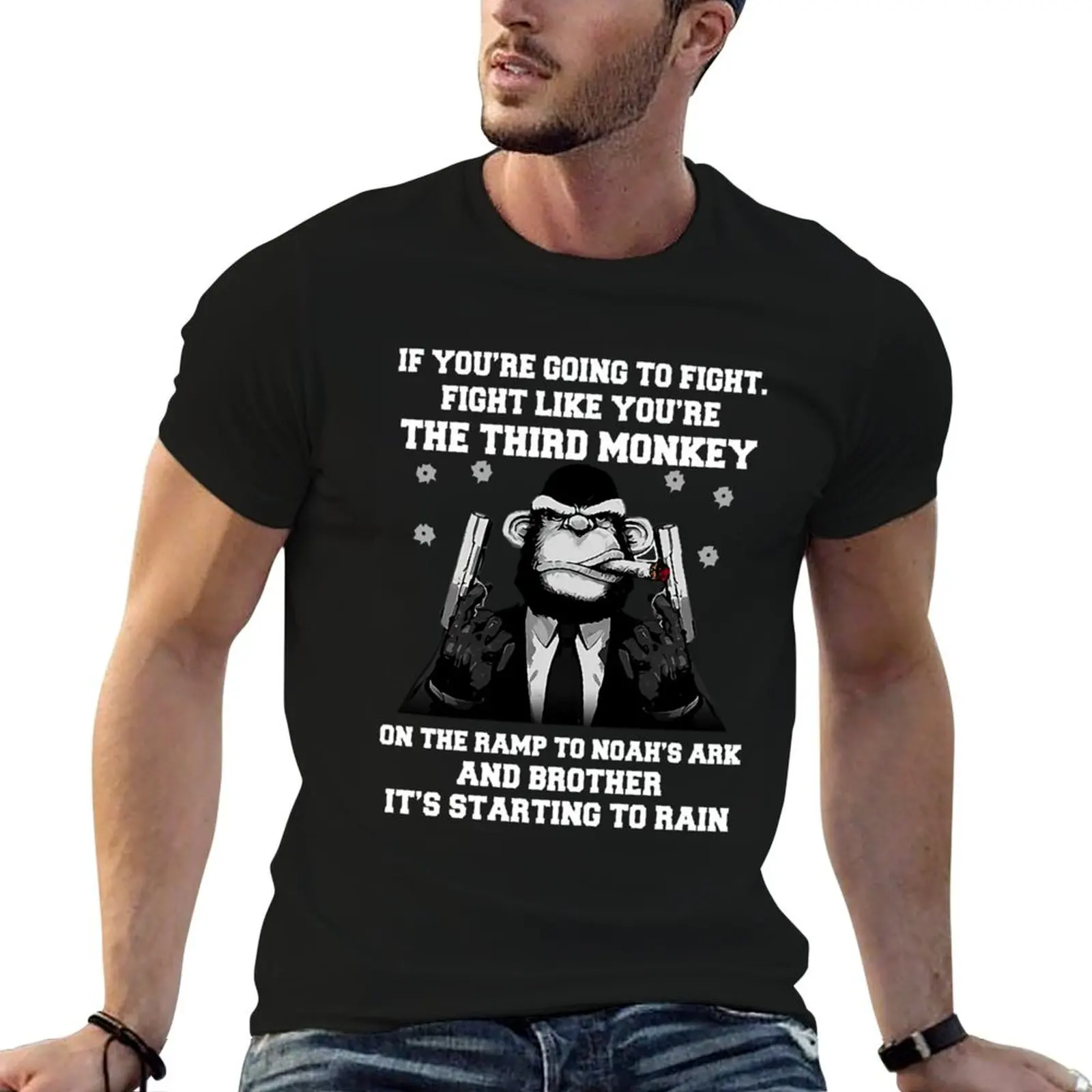 If you re going to fight fight like you re the third monkey T-Shirt funny t shirts dark humor mens graphic t shirts T-Shirt