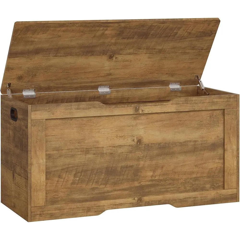 usikey 39.4” Storage Bench, Toy Box with 2 Saety Hinges, Lit Top Storage Chest, Toy Chest or Living Room, Bedroom, Entryway, ey