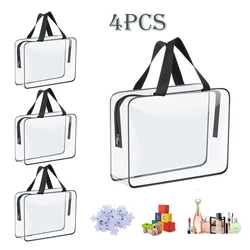 4/6Pcs Toy Storage Bag Clear PVC Children's Building Blocks Organizing Bag with Zipper Waterproof Makeup Sorting Bag Travel Bag
