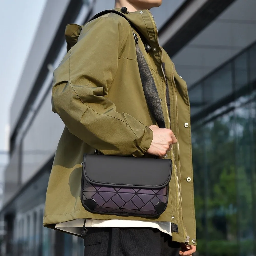 

Повседневная сумка через плечо из искусственной сетки, красочная многофункциональная мужская сумка через плечо, большая вместительная водонепроницаемая мужская нагрудная сумка на открытом воздухе