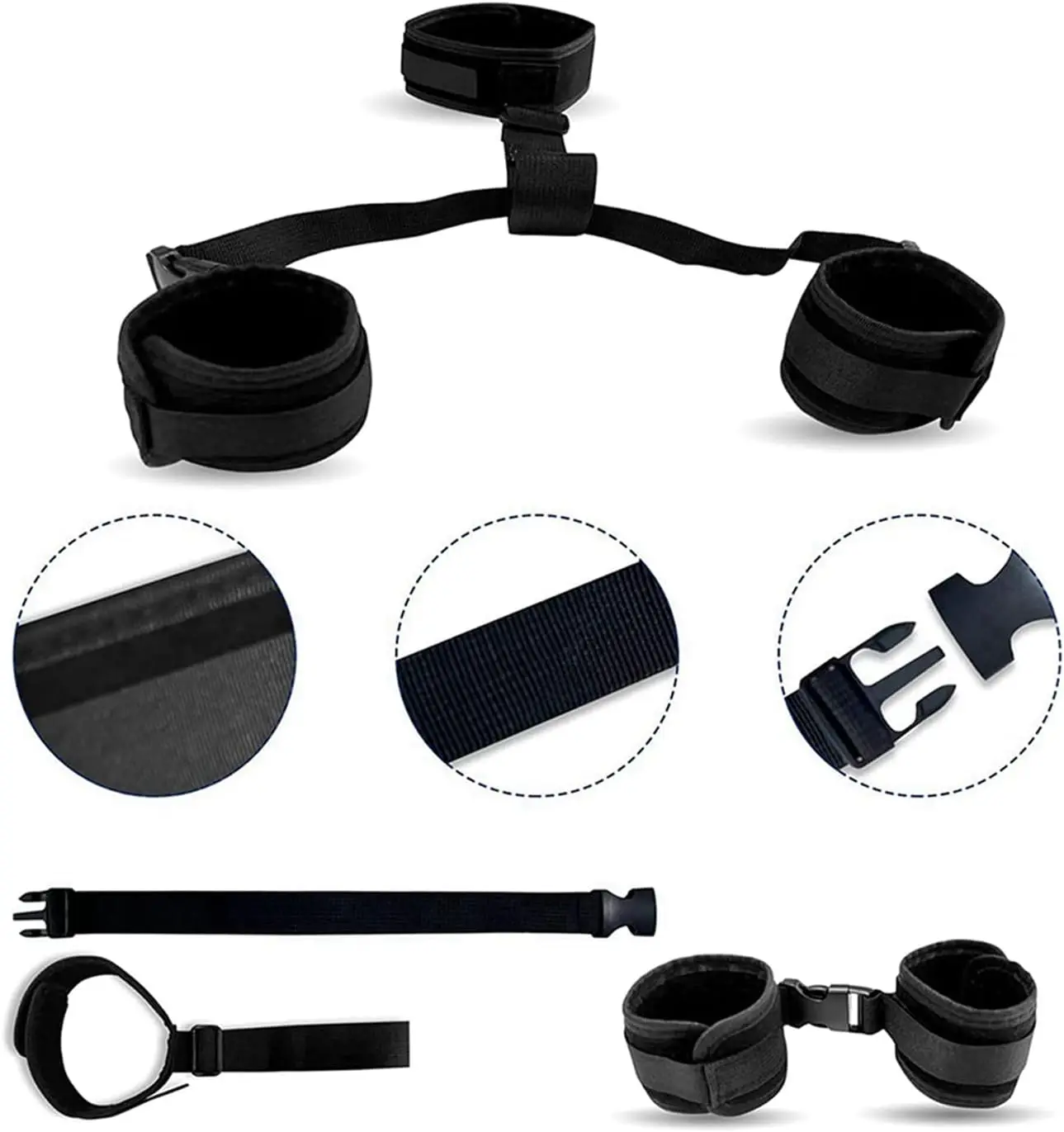 

BDSM Sex Bed Bondage Restraints Kit Toys Set Thigh Restraints for Ankles and Wrists Bar Leg Spreader Bar Sex Adult for Bedroom