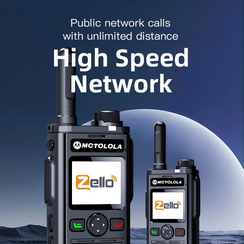 MOTOLOLA 4G Android8.1 Zello Walkie Talkie Equipped headphones WiFi Bluetooth Handheld Bidirectional radioSuitable for Various D