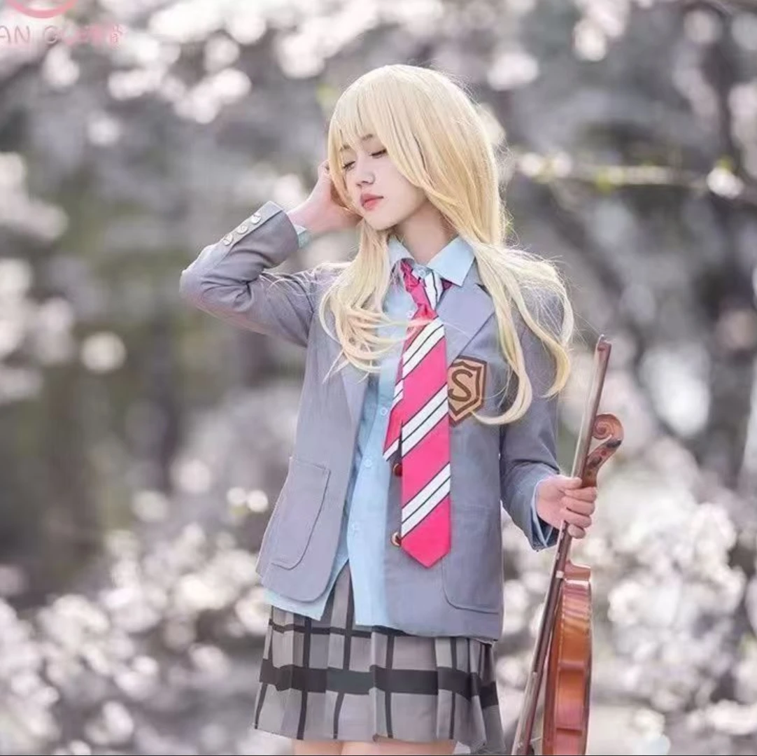 

Your Lie in April Cosplay Set – Kousei Arima Kaori Miyazono School Uniform Anime Costume